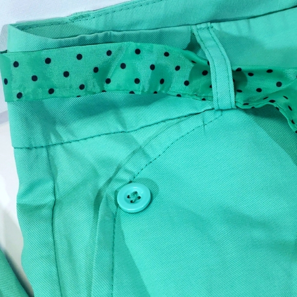 Defacto Mediterranean Fashion Beautiful Green 💚 Pant& Belt Size 36 - Picture 4 of 12
